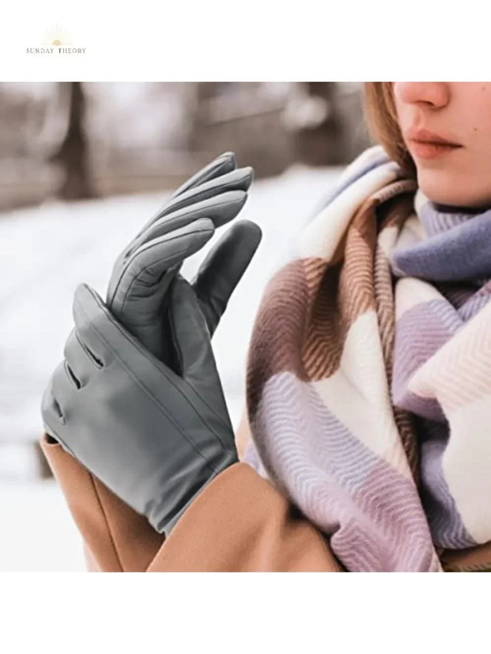 Women's Cashmere Lined Leather Gloves - Winter Warmth